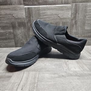 Skechers Slip Resistant Work Mens Shoe Size 11 Casual Black Slip On 77048 EW